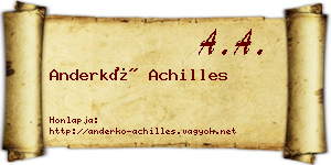 Anderkó Achilles névjegykártya